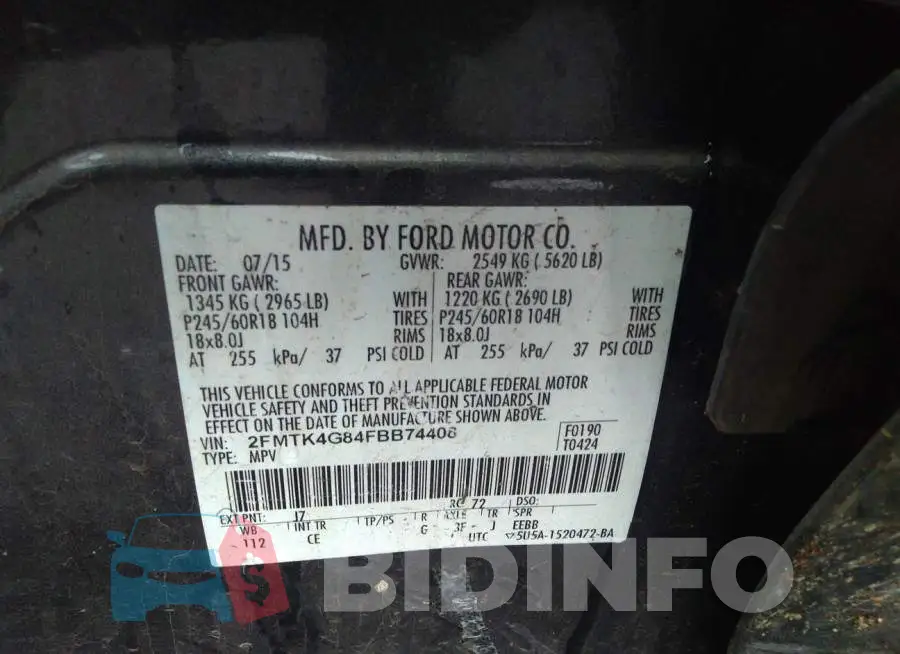 2FMTK4G84FBB74408 Photo# 9