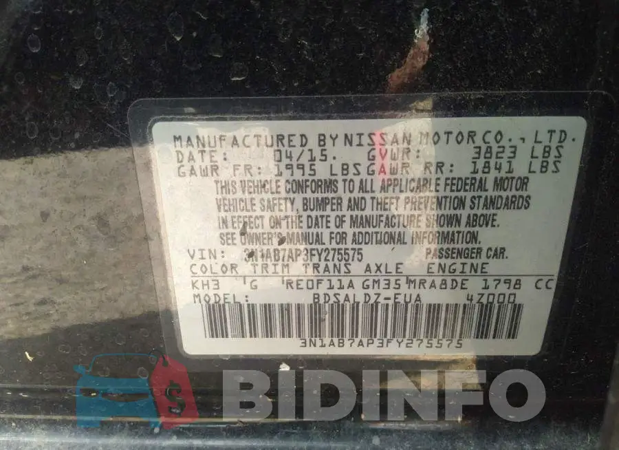 3N1AB7AP3FY275575 Photo# 9