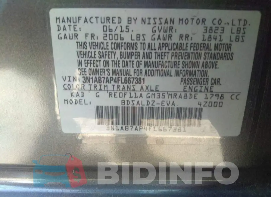 3N1AB7AP4FL667381 Photo# 9