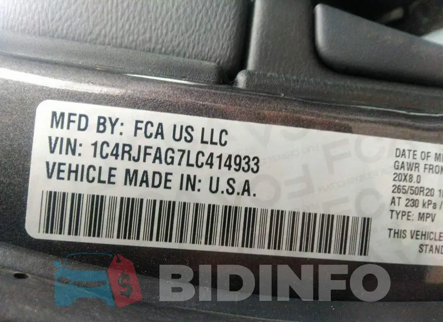 1C4RJFAG7LC414933 Photo# 9
