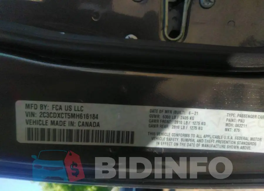 2C3CDXCT5MH616184 Photo# 9
