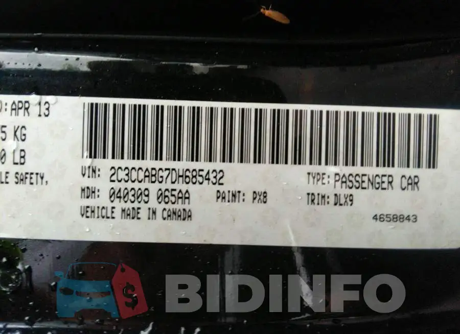 2C3CCABG7DH685432 Photo# 9