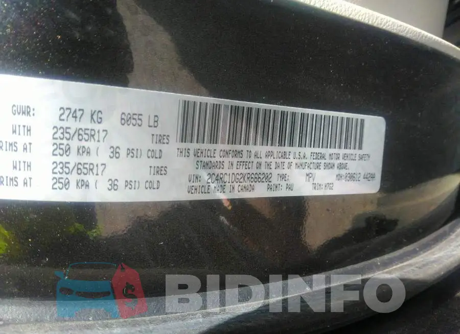 2C4RC1DG2KR666202 Photo# 9