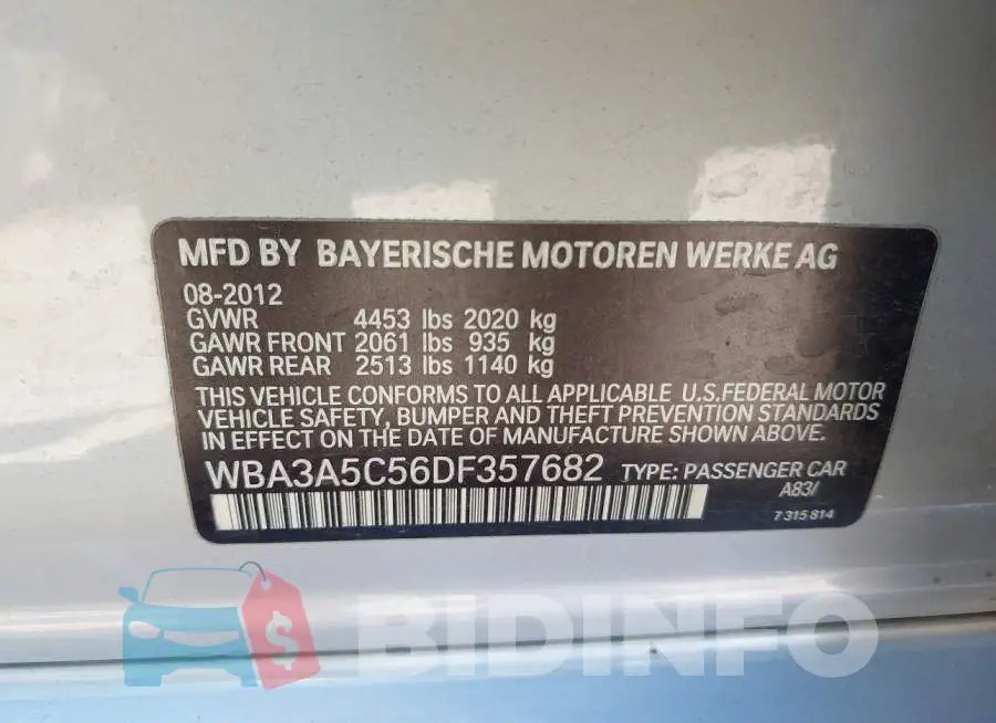 WBA3A5C56DF357682 Photo# 9