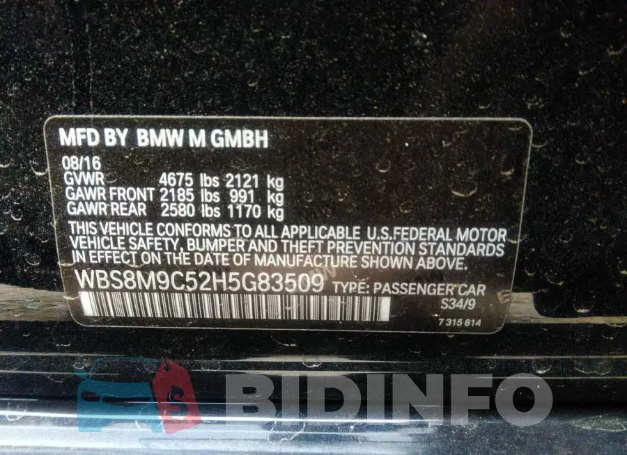 WBS8M9C52H5G83509 Photo# 9