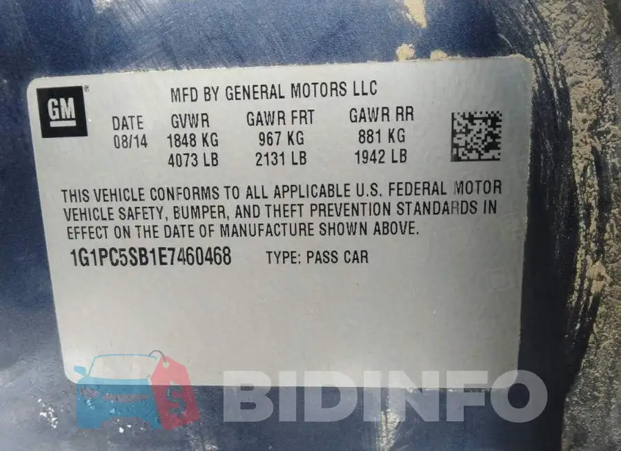 1G1PC5SB1E7460468 Photo# 9