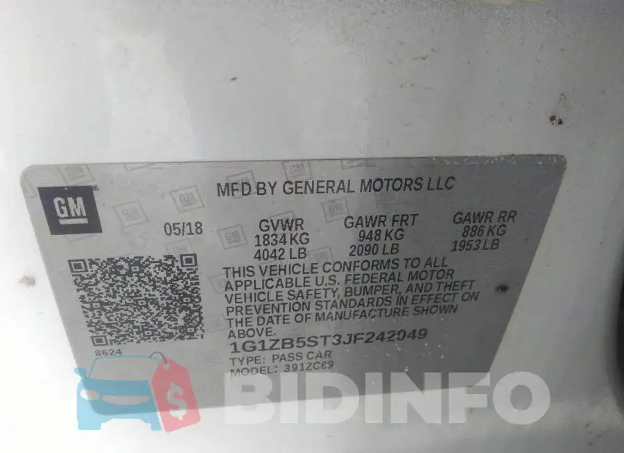 1G1ZB5ST3JF242049 Photo# 9