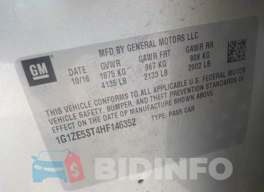 1G1ZE5ST4HF146352 Photo# 9
