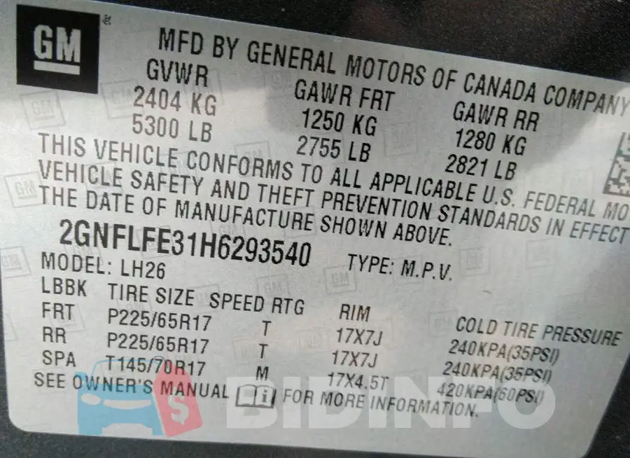 2GNFLFE31H6293540 Photo# 9