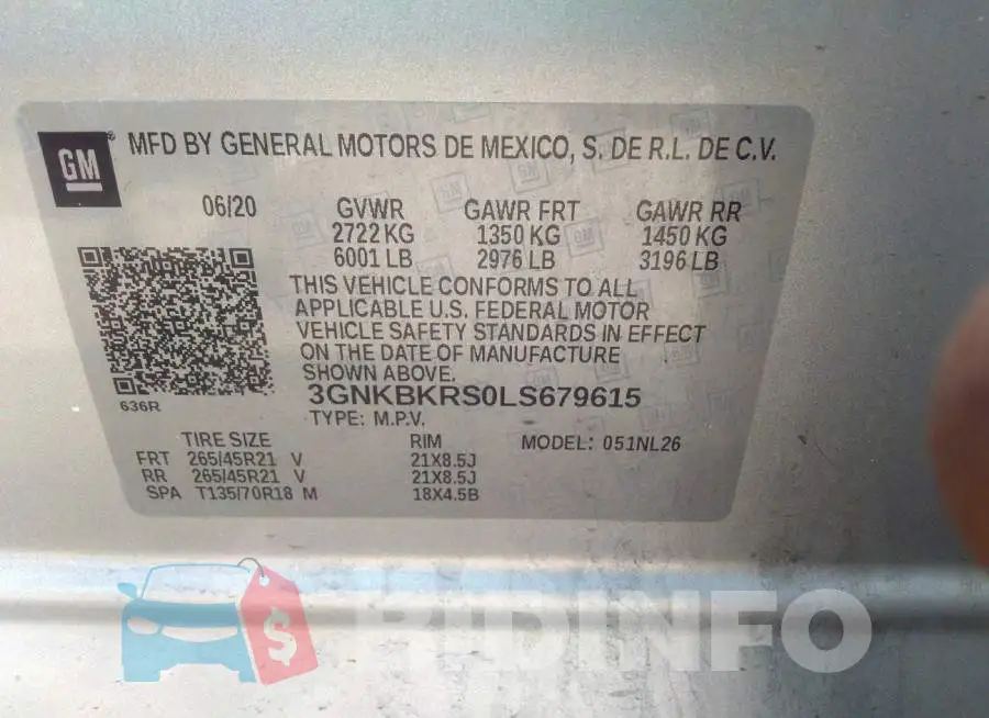 3GNKBKRS0LS679615 Photo# 9