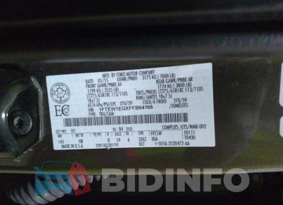 1FTEW1EGXFFB64166 Photo# 9