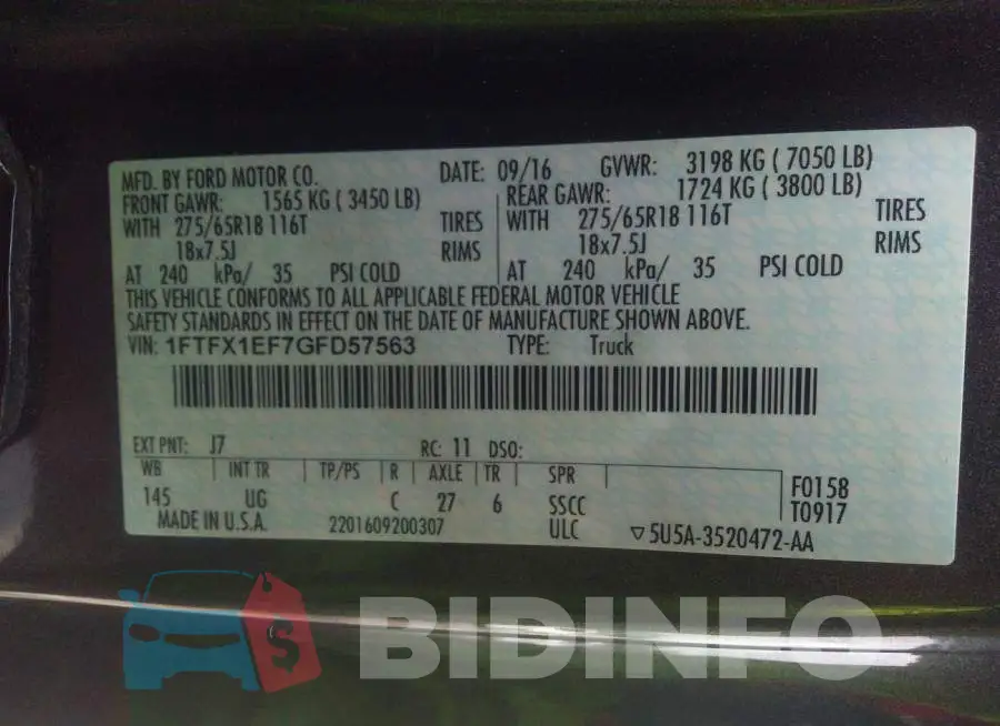 1FTFX1EF7GFD57563 Photo# 9