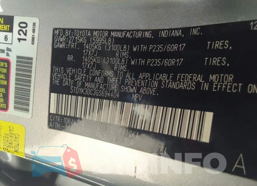 5TDYK3DC3GS694404 Photo# 9