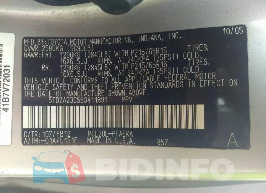 5TDZA23C56S411891 Photo# 9