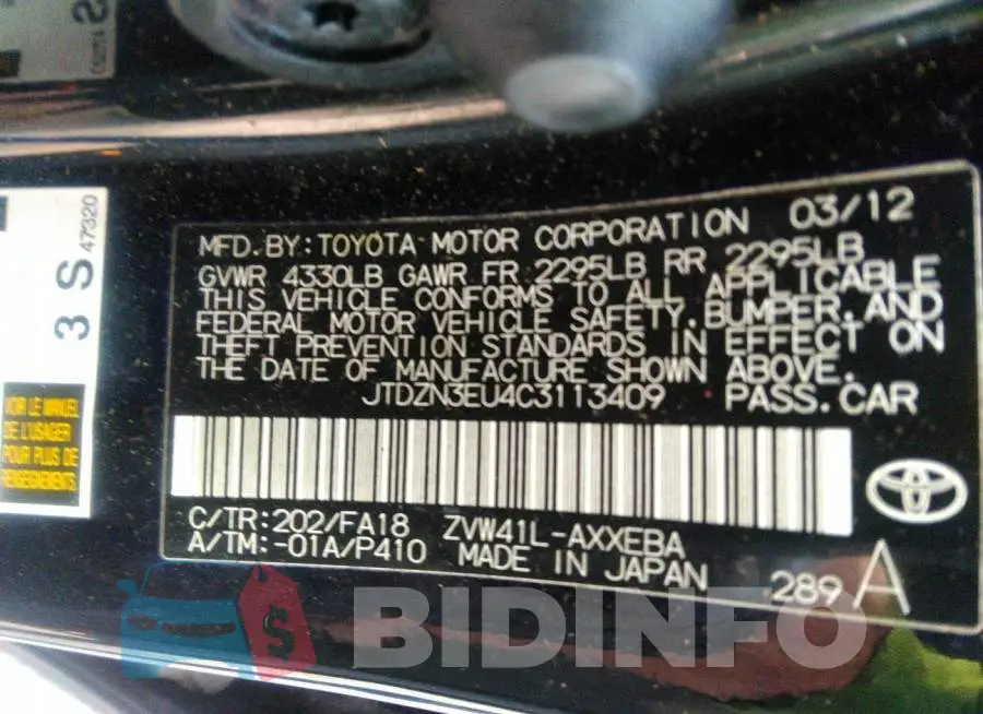 JTDZN3EU4C3113409 Photo# 9