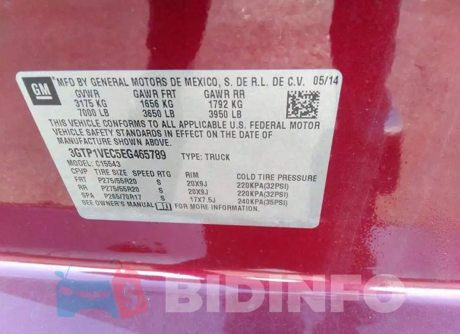 3GTP1VEC5EG465789 Photo# 9