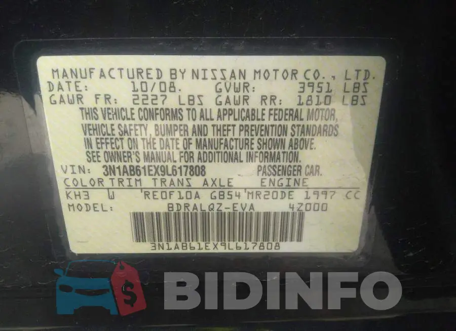 3N1AB61EX9L617808 Photo# 9