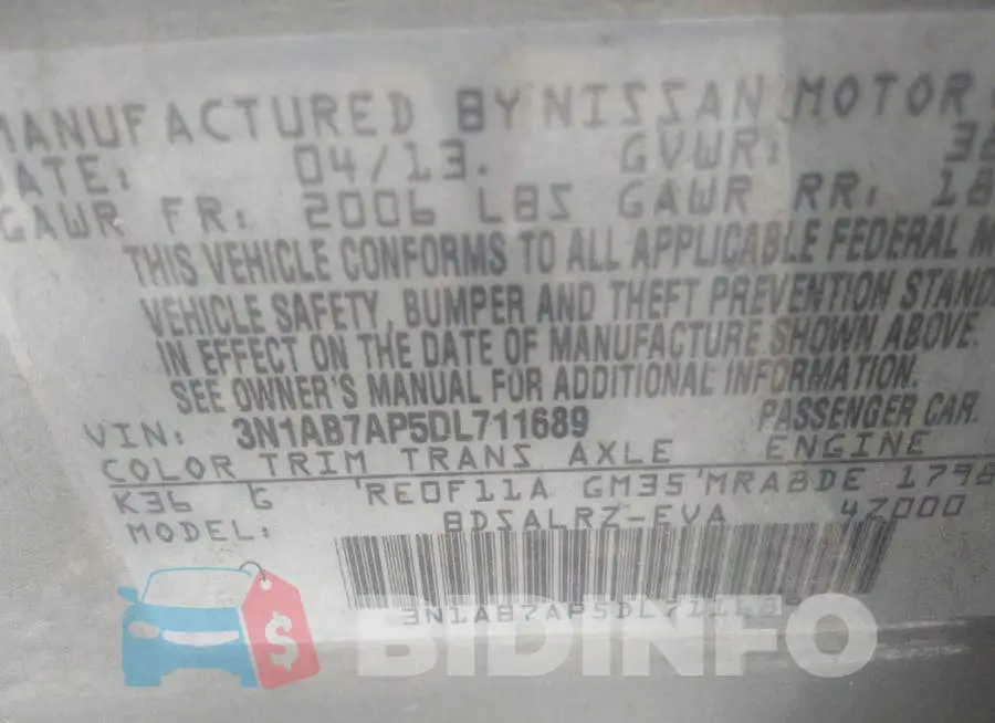 3N1AB7AP5DL711689 Photo# 9