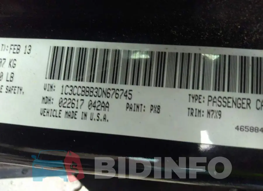 1C3CCBBB3DN676745 Photo# 9