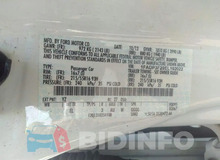 1FADP3F29EL192022 Photo# 9