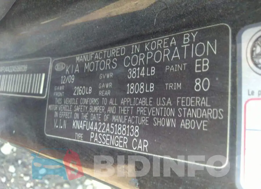 KNAFU4A22A5188138 Photo# 9