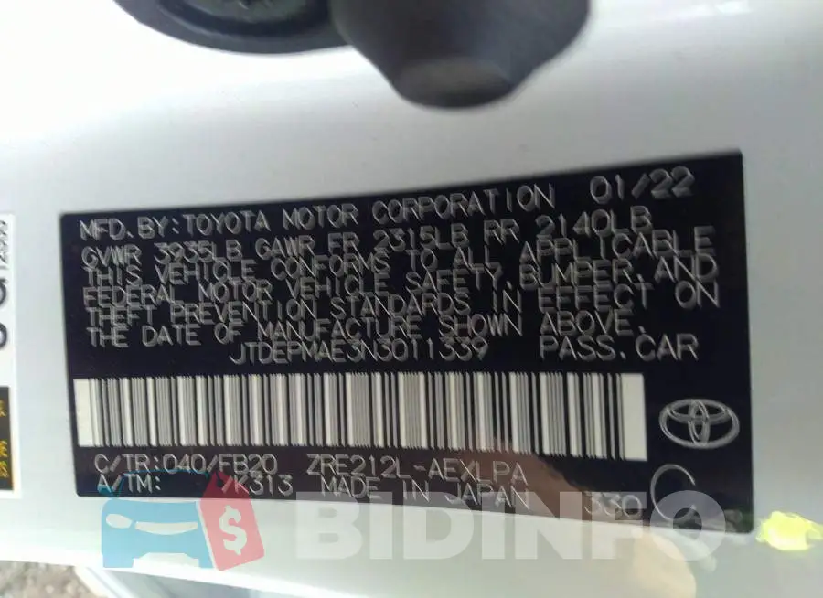 JTDEPMAE3N3011339 Photo# 9