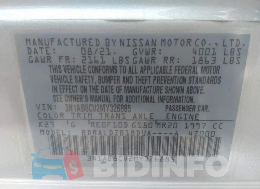 3N1AB8CV2MY326885 Photo# 9