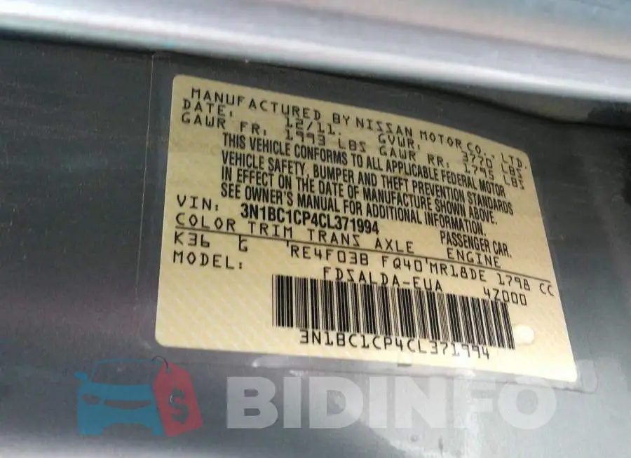3N1BC1CP4CL371994 Photo# 9