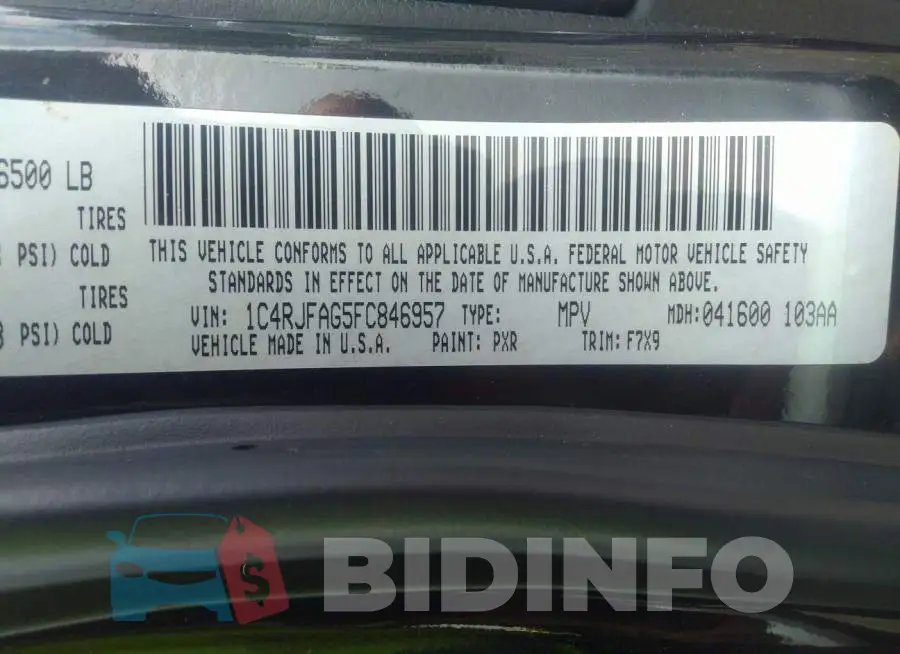 1C4RJFAG5FC846957 Photo# 9