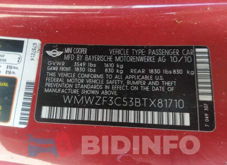 WMWZF3C53BTX81710 Photo# 9