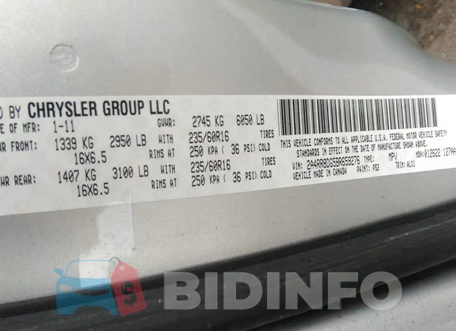 2A4RR8DG5BR659276 Photo# 9