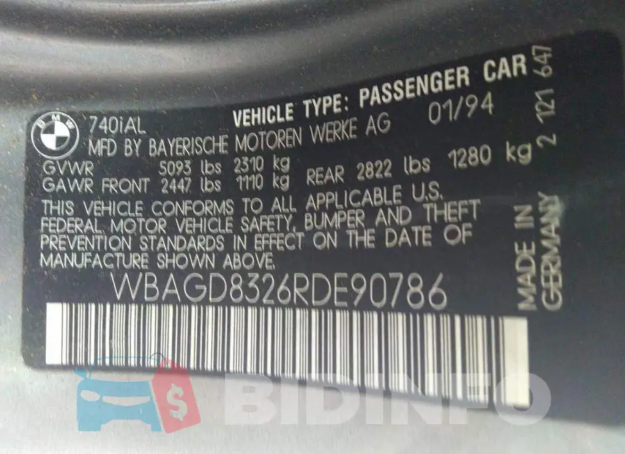 WBAGD8326RDE90786 Photo# 9