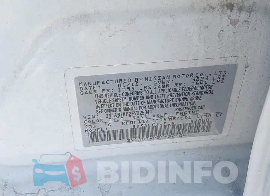 3N1AB7AP2FY225041 Photo# 9