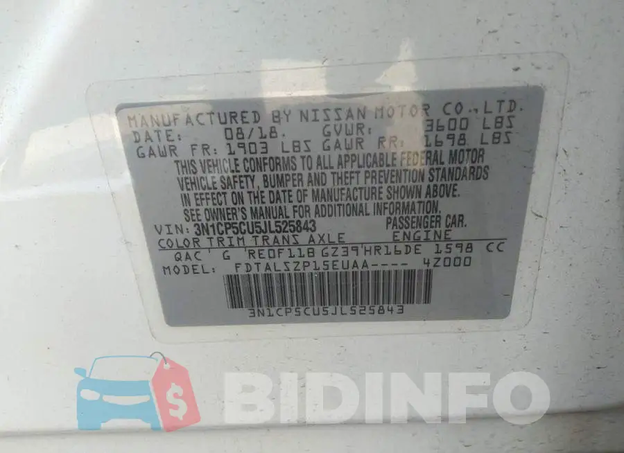 3N1CP5CU5JL525843 Photo# 9