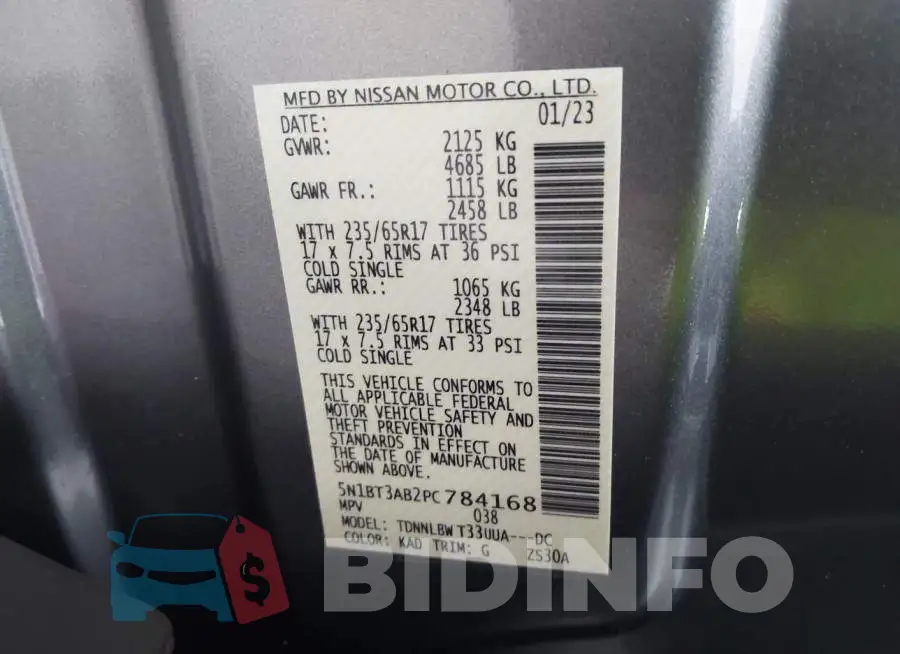 5N1BT3AB2PC784168 Photo# 9
