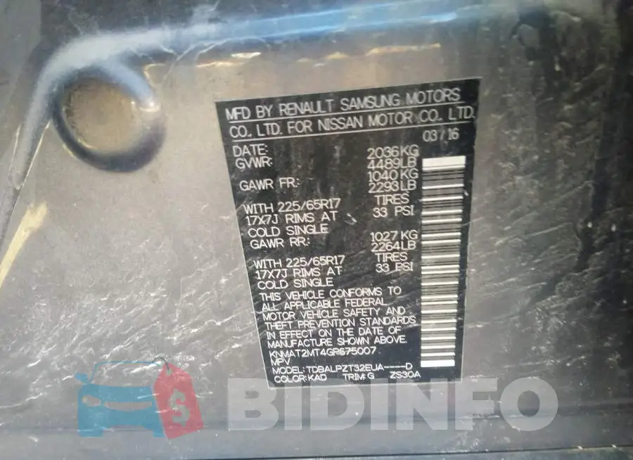 KNMAT2MT4GP675007 Photo# 8
