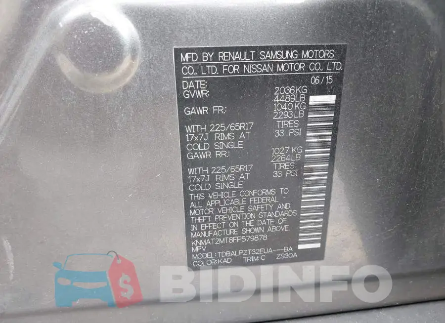 KNMAT2MT8FP579878 Photo# 9