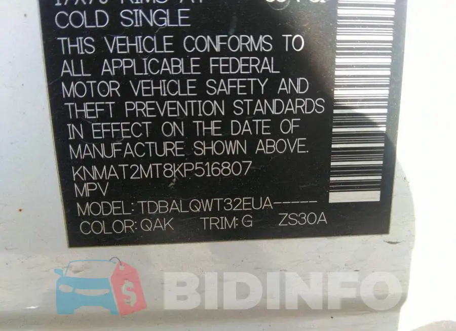 KNMAT2MT8KP516807 Photo# 9