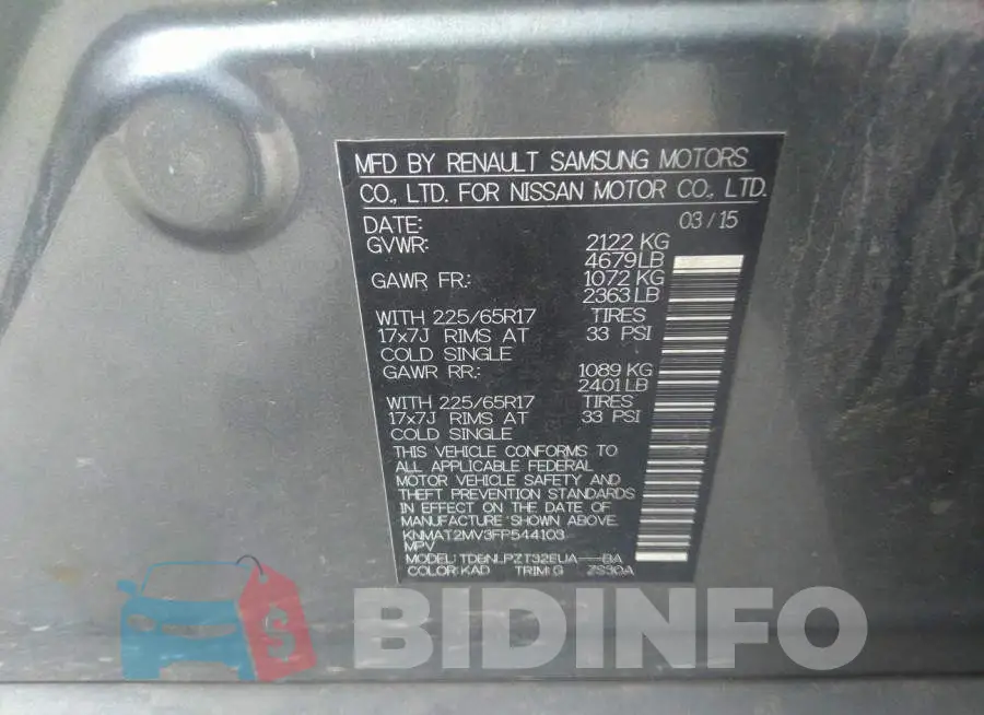 KNMAT2MV3FP544103 Photo# 9