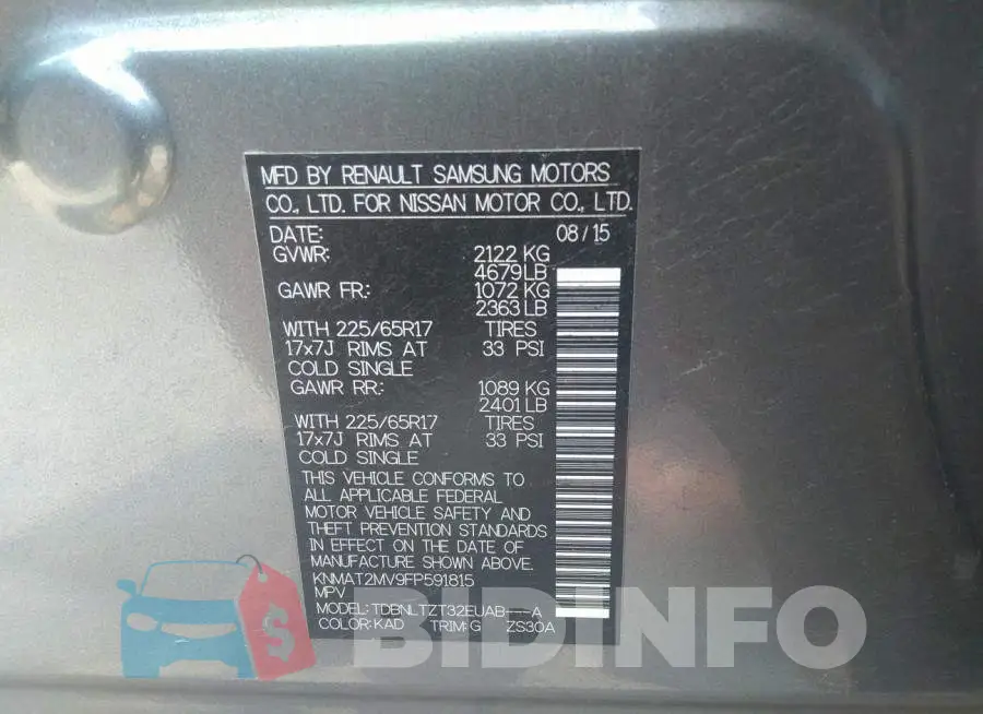KNMAT2MV9FP591815 Photo# 9