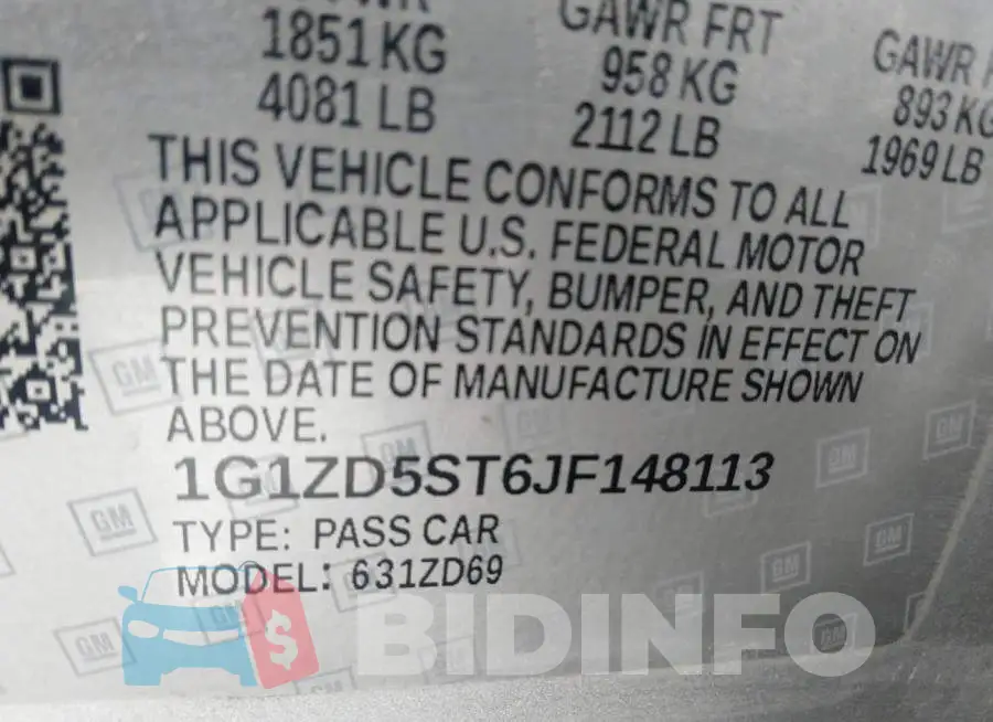 1G1ZD5ST6JF148113 Photo# 9
