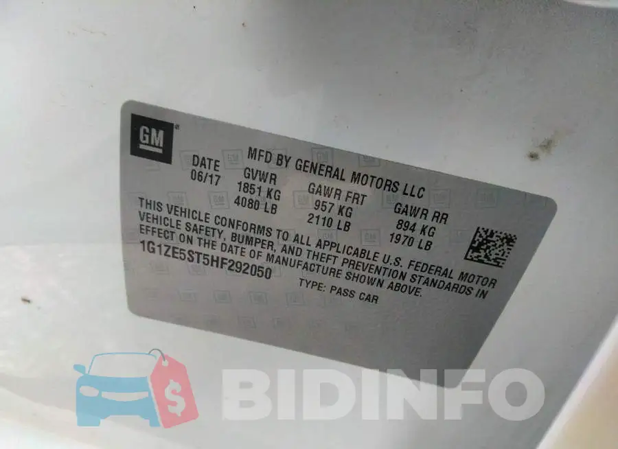 1G1ZE5ST5HF292050 Photo# 9