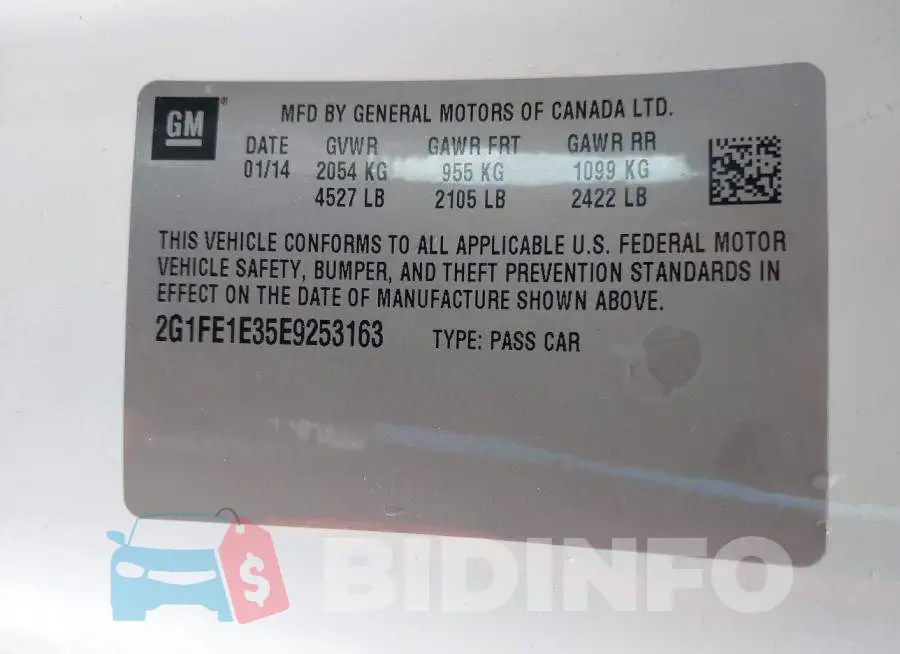 2G1FE1E35E9253163 Photo# 9