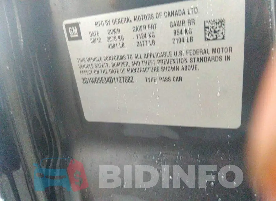 2G1WG5E34D1127682 Photo# 9