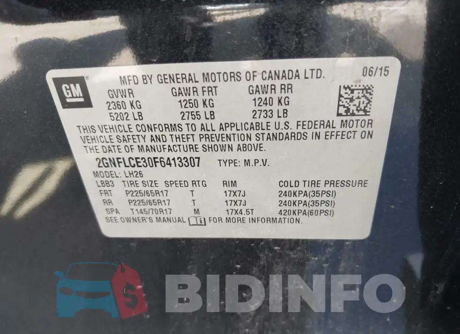 2GNFLCE30F6413307 Photo# 9