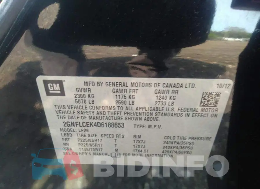 2GNFLCEK4D6188653 Photo# 9
