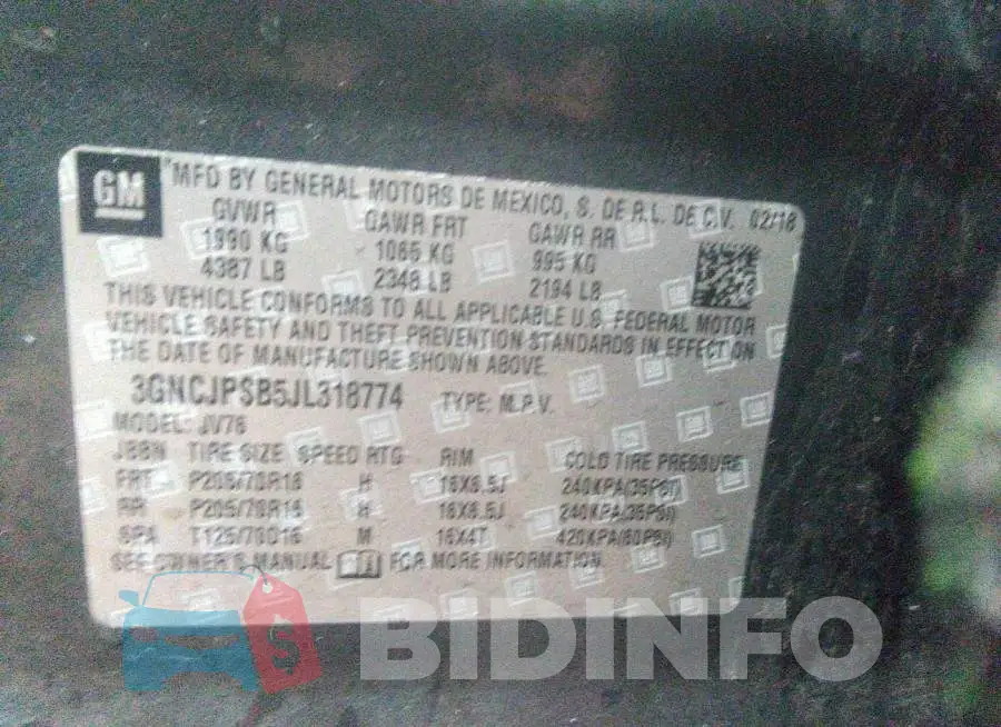 3GNCJPSB5JL318774 Photo# 7
