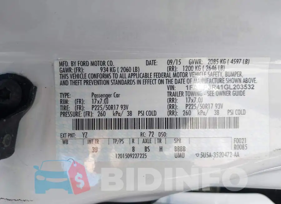 1FADP3R41GL203532 Photo# 9