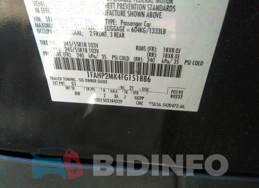 1FAHP2MK4FG151886 Photo# 9
