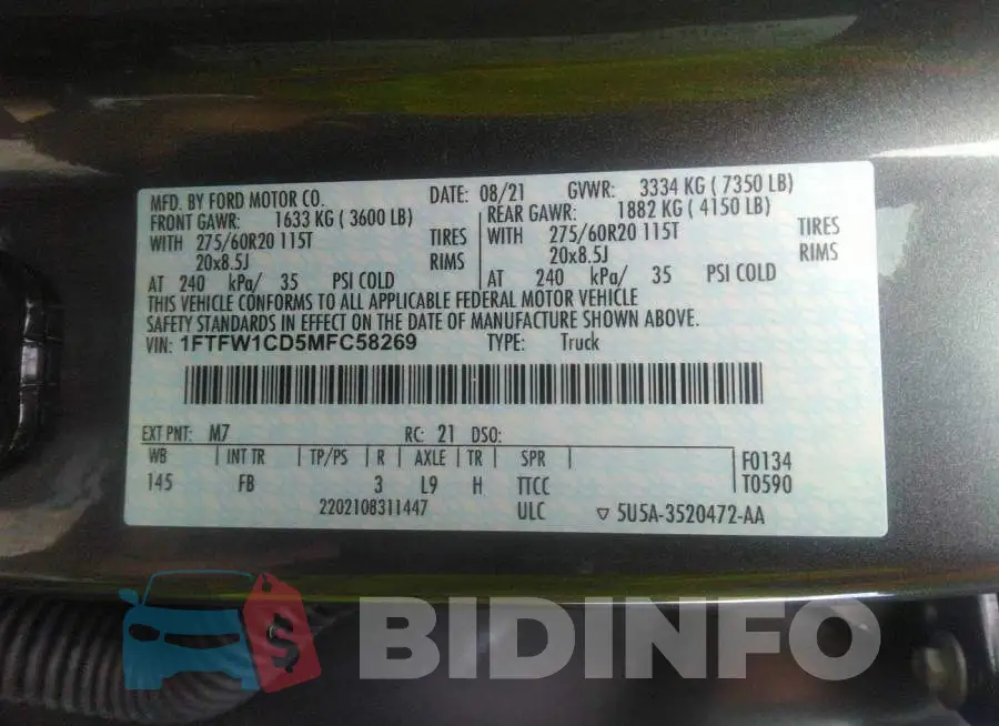 1FTFW1CD5MFC58269 Photo# 9
